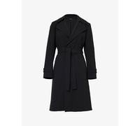 Theory Womens Theory Oaklane Belted Regular-Fit Crepe Coat Black P