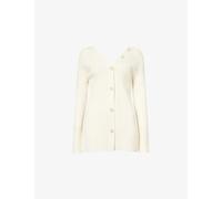 Theory Womens Theory Open-Back Buttoned Merino Wool Cardigan White L