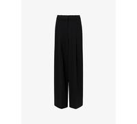 Theory Womens Theory Pleated Wide-Leg Woven Trousers Black 8