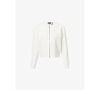 Theory Womens Theory Pointelle Zip-Up Knitted Cardigan White S