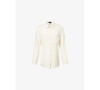Theory Womens Theory Sculpted-Seams Collared Woven Shirt Rice M