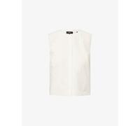 Theory Womens Theory Sleeveless Cotton Shell Top Ivory P