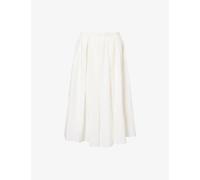 Theory Womens Theory Striped Slip-Pocket Cotton Midi Skirt Ivory P