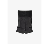 Theory Womens Theory Tailored Boat-Neck Satin Waistcoat Black 8