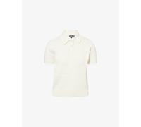 Theory Womens Theory Texture Cable-Knit Cashmere Polo Shirt Ivory XS