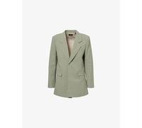 Theory Womens Theory The Relaxed Slash Wool-Blend Blazer Vetiver Melange 8