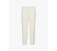 Theory Womens Theory Treeca Cropped Slim-Leg Mid-Rise Crepe Trousers Rice 6