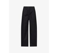 Theory Womens Theory Wide-Leg Parachute Cotton Trousers Black S