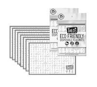 THEO'S Eco-Friendly Disposable Stick on Placemats | 50 Pack | 12" x 18" | in Re-usable Pouch | Restaurant and Travel | Baby Led Weaning Supplies