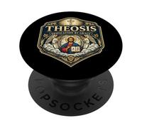 Theosis Deification By Grace Christian Orthodox Jesus Christ PopSockets Adhesive PopGrip