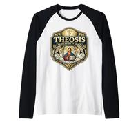 Theosis Deification by Grace Christian Orthodox Jesus Christ Raglan Baseball Tee