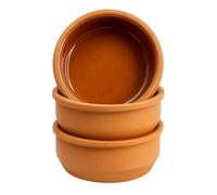 TheOwnas 3pcs Terracotta Tapas Dishes - 12cm, 200ml Natural Terracotta Food Serving Bowls - Ovenproof Glazed Clay Ramekin Set for Cooking, Baking, Tapas, Mezze & Dips.