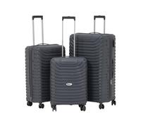TheOwnas Suitcase Set - 3 Piece Travel Hand Luggage Set. Lightweight & Hardshell Luggage with 4 Spinner Wheels, Lock System, Soft Silicone Handle - Cabin 20”, Medium 24”, Large 28” (Black)