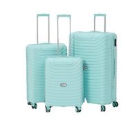 TheOwnas Suitcase Set - 3 Piece Travel Hand Luggage Set. Lightweight & Hardshell Luggage with 4 Spinner Wheels, Lock System, Soft Silicone Handle - Cabin 20”, Medium 24”, Large 28” (Turquoise)