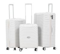 TheOwnas Suitcase Set - 3 Piece Travel Hand Luggage Set. Lightweight & Hardshell Luggage with 4 Spinner Wheels, Lock System, Soft Silicone Handle - Cabin 20”, Medium 24”, Large 28” (Beige)
