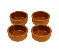 TheOwnas Terracotta Tapas & Dip Bowls - Set of 4, 8cm-80ml Glazed Clay Ramekin - Ovenproof Terracotta Bowls for Sauces, Dips, Meze, Olives & Snacks.