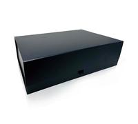 Thepaperbagstore 1 Black Extra Large Luxury Magnetic Gift Box - 42x32x12cm - Easy Assembly Magnetic Closure/Lid & Ribbon Tab - Suitable for Weddings, Bridal Showers, Presents and Corporate Gifts