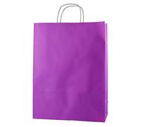 Thepaperbagstore 10 Purple Large Paper Bags With Handles - 32x12x41cm - Colourful Paper Gift Bags for Adults and Kids - for Shopping, Party, Retail, Birthdays and Weddings