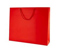 Thepaperbagstore 10 Red Matt Laminated Paper Bags with Rope Handles - Extra Large 500x420x130mm