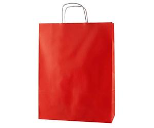Thepaperbagstore 100 Red Large Paper Bags with Handles 32x12x41cm
