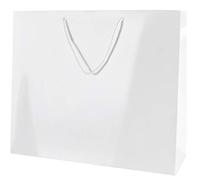 Thepaperbagstore 15 White Large Gloss Luxury Boutique Paper Bags with Rope Handles - 410x320x130mm