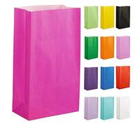 Thepaperbagstore 18 Hot Pink Paper Party Bags - 14x24.5x7cm - Colourful Paper Gift Bags for Kids and Adults Parties, Birthdays, Weddings, Baby Showers, Hen Parties and Sweets