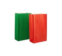 Thepaperbagstore 20 Christmas Paper Party Bags - 14x24.5x7cm - - Colourful Paper Gift Bags for Kids Christmas Party's and Sweets (10 Red /10 Green)