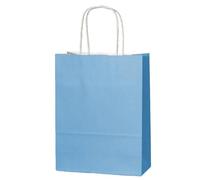 Thepaperbagstore 20 Dusty Blue Paper Party Bags With Handles - Colourful Paper Gift Bags for Kids and Adults Parties, Birthdays, Weddings, Baby Showers, Hen Parties and Sweets 18x22x8cm