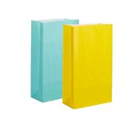 Thepaperbagstore 20 Easter Party Bags With Handles (15 Light Blue / 15 Yellow) - Colourful Paper Gift Bags for Kids Easter Egg Hunts, party's and Sweets 14x24.5x7cm