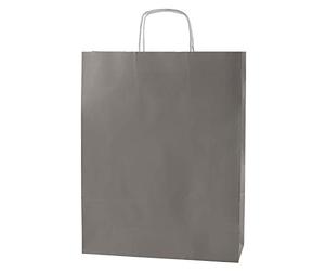Thepaperbagstore 20 Grey Large Paper Bags with Handles 32x12x41cm