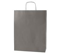 Thepaperbagstore 20 Grey Large Paper Bags With Handles - 32x12x41cm - Colourful Paper Gift Bags for Adults and Kids - for Shopping, Party, Retail, Birthdays and Weddings