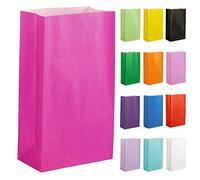 Thepaperbagstore 20 Hot Pink Paper Party Bags - 14x24.5x7cm - Colourful Paper Gift Bags for Kids and Adults Parties, Birthdays, Weddings, Baby Showers, Hen Parties and Sweets