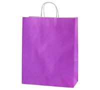Thepaperbagstore 20 Purple Medium Paper Bags with Handles 25x11x31cm