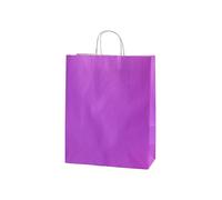 Thepaperbagstore 20 Purple Paper Bags with Handles - 25x11x31cm - Colourful Paper Gift Bags for Adults and Kids - for Christmas, Shopping, Retail, Party, Birthdays and Weddings