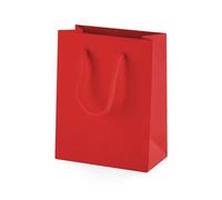 Thepaperbagstore 20 Red Matt Laminated Paper Bags with Rope Handles - Extra Small 115x145x65mm