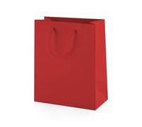 Thepaperbagstore 20 Red Matt Laminated Paper Bags with Rope Handles - Small 150x190x80mm