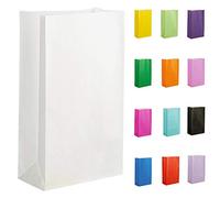 Thepaperbagstore 20 White Paper Party Bags - 14x24.5x7cm - Colourful Paper Gift Bags for Kids and Adults Parties, Birthdays, Weddings, Baby Showers, Hen Parties and Sweets