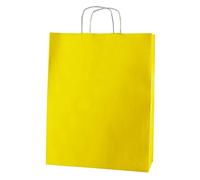 Thepaperbagstore 20 Yellow Large Paper Bags with Handles 32x12x41cm