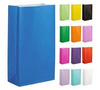 Thepaperbagstore 25 Blue Paper Party Bags - 14x24.5x7cm - Colourful Paper Gift Bags for Kids and Adults Parties, Birthdays, Weddings, Baby Showers, Hen Parties and Sweets
