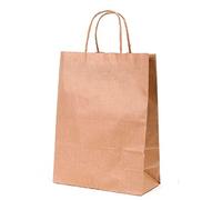 Thepaperbagstore 25 Brown Small Ribbed Paper Bags with Twisted Handles - 18x8x22cm - Kraft Paper for Gifts, DIY, Party, Shopping, Retail, Grocery, Wedding, Birthday and Takeaway