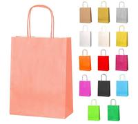 Thepaperbagstore 25 Coral Paper Party Bags With Handles - 18x22x8cm - Colourful Paper Gift Bags for Kids and Adults Parties, Birthdays, Weddings, Baby Showers, Hen Parties and Sweets