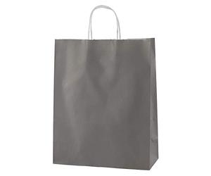 Thepaperbagstore 25 Grey Medium Paper Bags with Handles 25x11x31cm