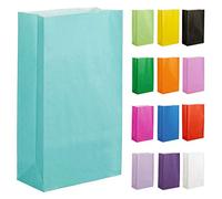 Thepaperbagstore 25 Light Blue Paper Party Bags - 14x24.5x7cm - Colourful Paper Gift Bags for Kids and Adults Parties, Birthdays, Weddings, Baby Showers, Hen Parties and Sweets