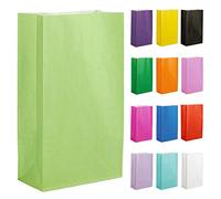 Thepaperbagstore 25 Light Green Paper Party Bags - 14x24.5x7cm - Colourful Paper Gift Bags for Kids and Adults Parties, Birthdays, Weddings, Baby Showers, Hen Parties and Sweets
