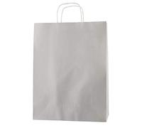Thepaperbagstore 25 Light Grey Large Paper Bags With Handles - 32x12x41cm - Colourful Paper Gift Bags for Adults and Kids - for Shopping, Party, Retail, Birthdays and Weddings