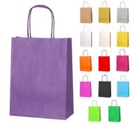 Thepaperbagstore 25 Lilac Paper Party Bags With Handles - 18x22x8cm - Colourful Paper Gift Bags for Kids and Adults Parties, Birthdays, Weddings, Baby Showers, Hen Parties and Sweets
