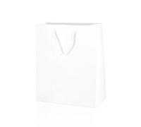 Thepaperbagstore 25× White Medium Gloss Laminated Gift Bags 20 × 24 × 10 cm - 250 gsm Boutique Paper Bags with Rope Handles & Reinforced Base - Ideal for Gifts, Weddings, Retail & Corporate Use