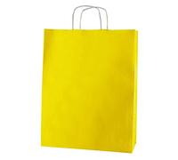 Thepaperbagstore 25 Yellow Large Paper Bags With Handles - 32x12x41cm - Colourful Paper Gift Bags for Adults and Kids - For Shopping, Party, Retail, Birthdays and Weddings