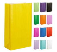 Thepaperbagstore 25 Yellow Paper Party Bags - 14x24.5x7cm - Colourful Paper Gift Bags for Kids and Adults Parties, Birthdays, Weddings, Baby Showers, Hen Parties and Sweets