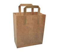 Thepaperbagstore 250 MEDIUM BROWN KRAFT PAPER (TM) CARRIER SOS TAKEAWAY BAGS MEDIUM 8"x10"5"